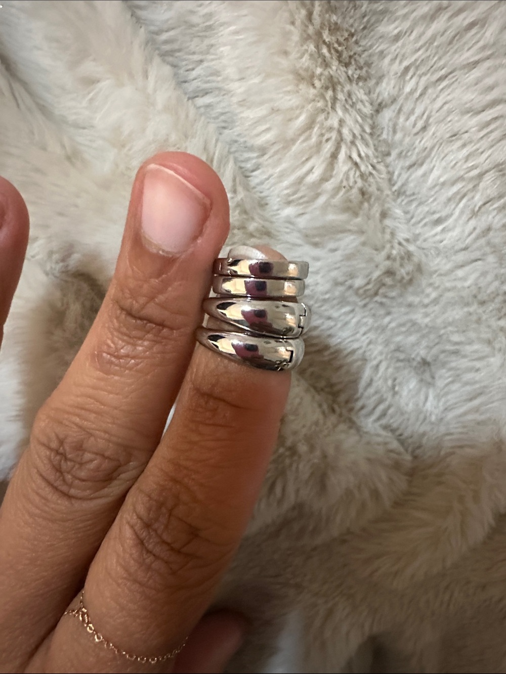 Polished Silver Stackable Band Ring - Sleek Layered Look